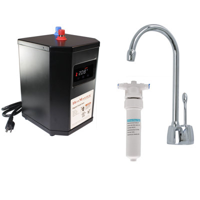 Robinet distributeur d'eau chaude à une poignée 9 po avec réservoir numérique et filtre à eau Develosah