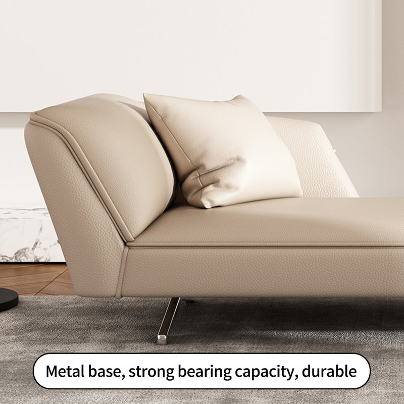 Méridiennes en cuir pour chambre à coucher, Orienté à gauche (vu de face), Beige