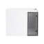 Meuble-lavabo mural 24 po, 2 portes à fermeture douce, meuble-lavabo blanc brillant et 1/2 porte en verre gris, contreplaqué - évier exclu