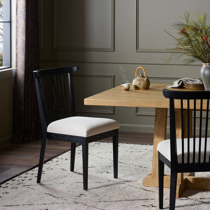 Tullio Upholstered Dining Chair, Black Ash