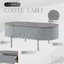 Table basse grise ultrabrillante avec rangement fonctionnel et look élégant pour l'espace de vie