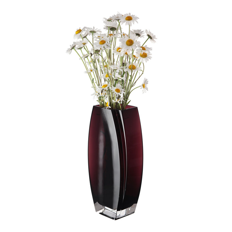 Glass - Vase - Amethyst - 10.25" Height - Heavy Durable  - Made in Europe - by Barski, Red, 10.25" H x 4.6" W x 2.25" D