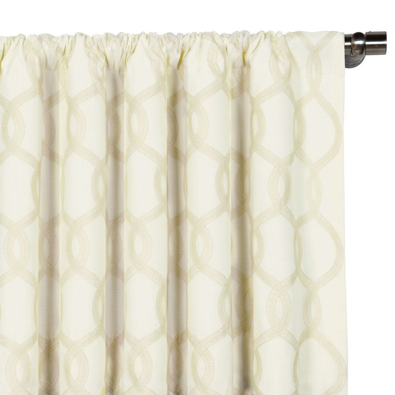 Gresham Room Darkening Curtain Single Panel, Snow, 96" W x 96" L