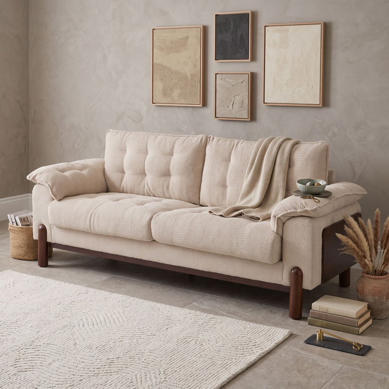 Canapé moderne avec siège rembourré, Beige