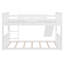 Twin Over Twin Bunk Bed with Slide and Ladder, Solid Wood Frame, Guardrails, Space Saving Design-1133184763