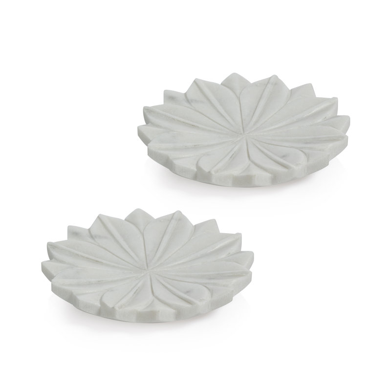 Assiette décorative en marbre Riu, Blanc