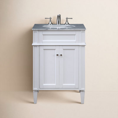 Rivers 24'' Single Bathroom Vanity with Marble Top