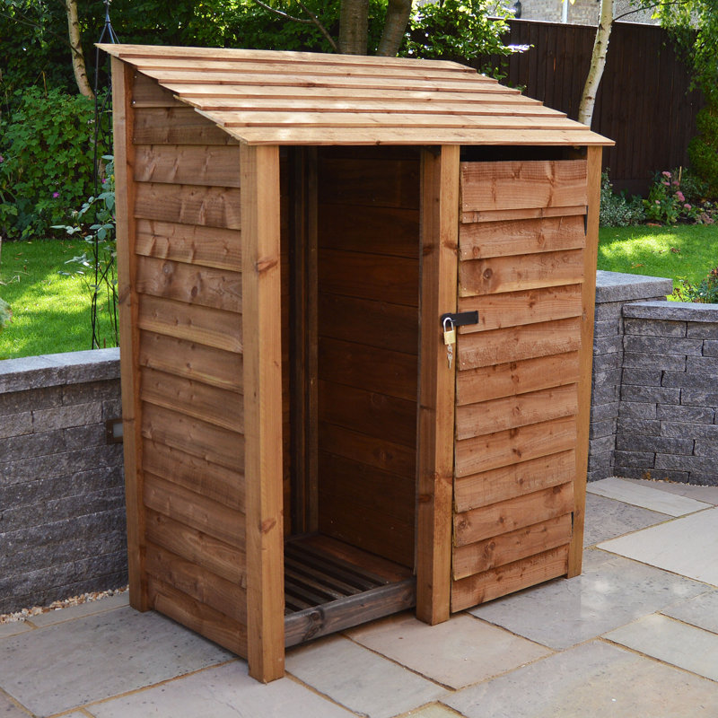 5 Ft. x 3 Ft. Log & Tool Store - Double Bay Multi Storage, Rustic Brown