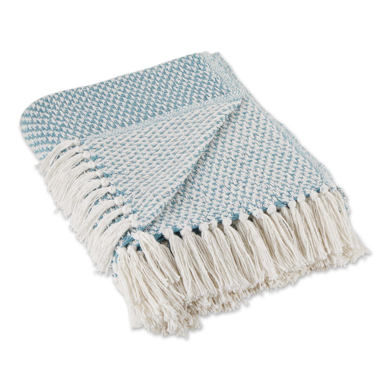 Jeté en coton , Bleu