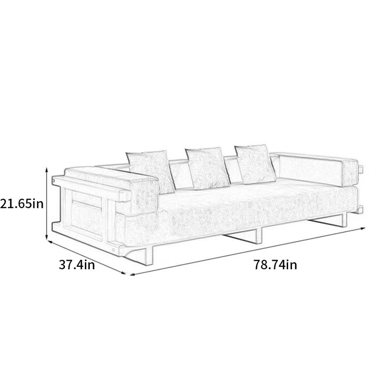 Nordic modern simple fabric sofa, Light Green Chenille, Black