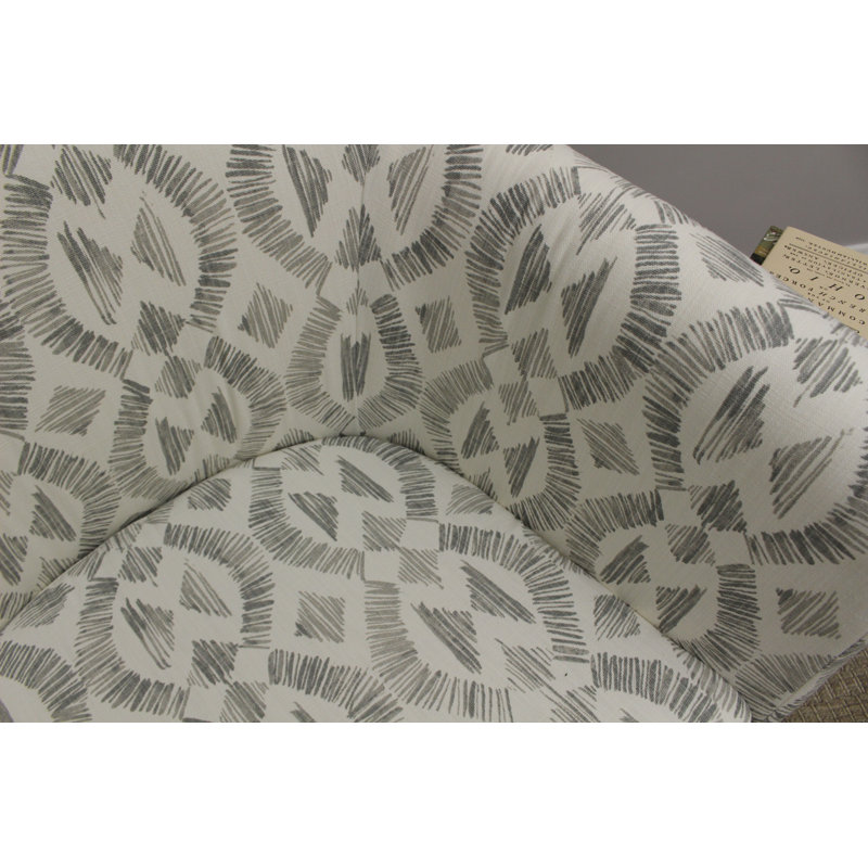 Fauteuil demi-tonneau de 31,5 po de largeur Liam, Microfibre/microsuède gris clair