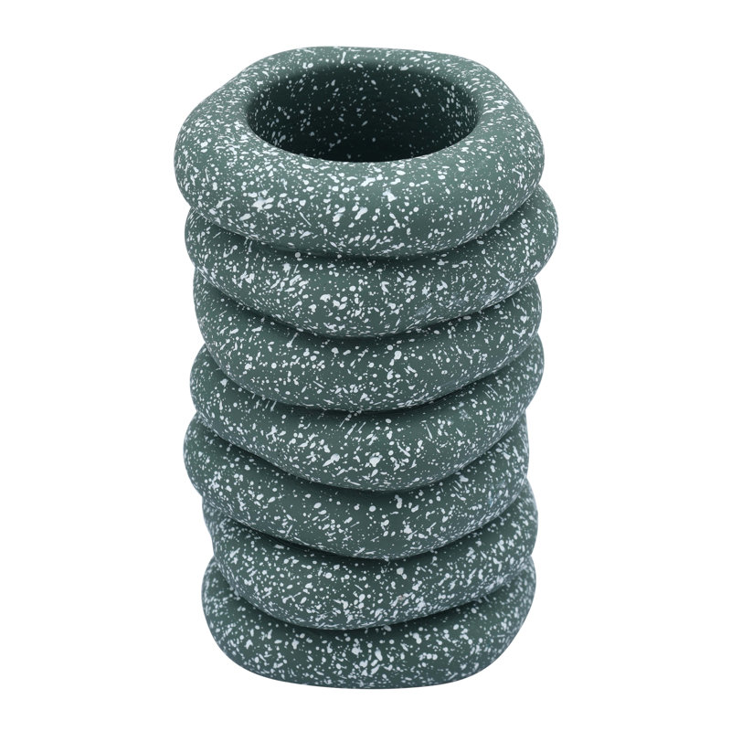 Gabby Speckled Green Cairn Vase, Green