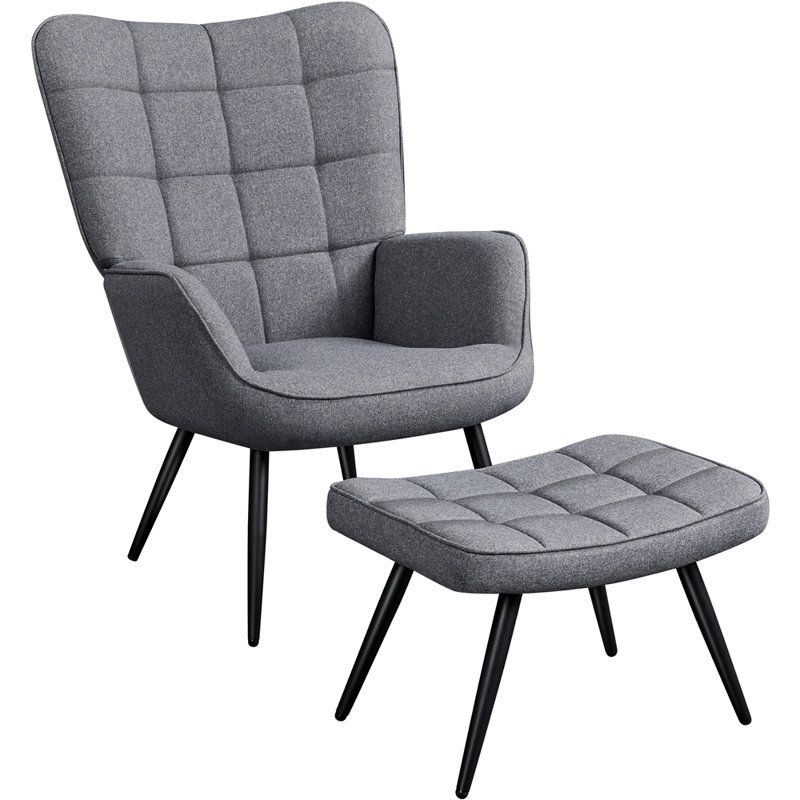 Schwenksville Upholstered Accent Chair with Footstool