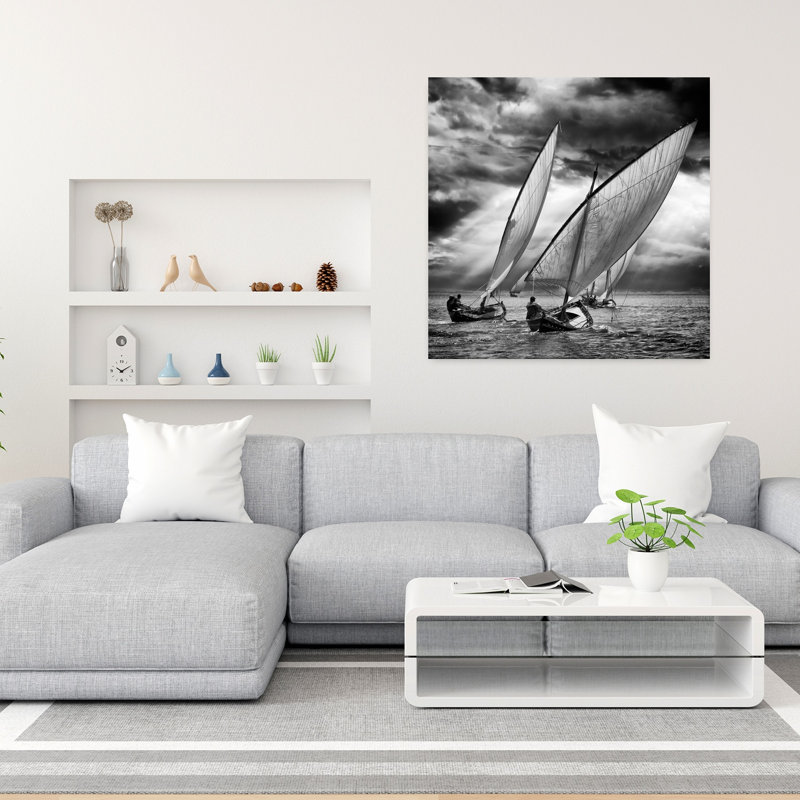 Art contemporain, paysage abstrait, océan, H 36 po x l 36 po