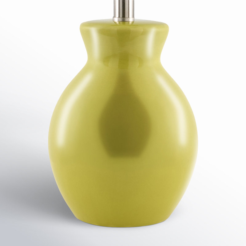 Lampe Momsen, H 15 po x l 8 po x P 8 po, Sergé blanc, Chartreuse