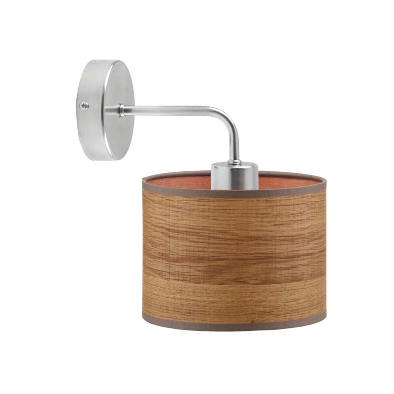 Blaile Steel Armed Sconce, Brown, Chrome