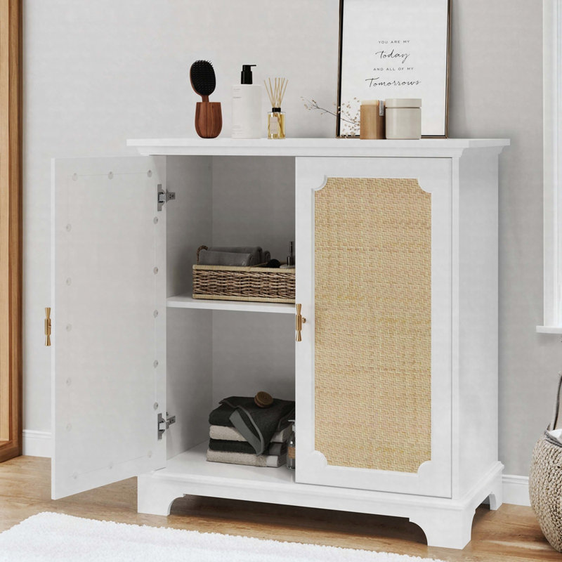 Buffet 31,5 "en rotin avec buffet décoratif et console de cuisine
