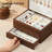 Black Walnut Wooden Jewelry Box for Women, 3 Layer Organizer with Drawer