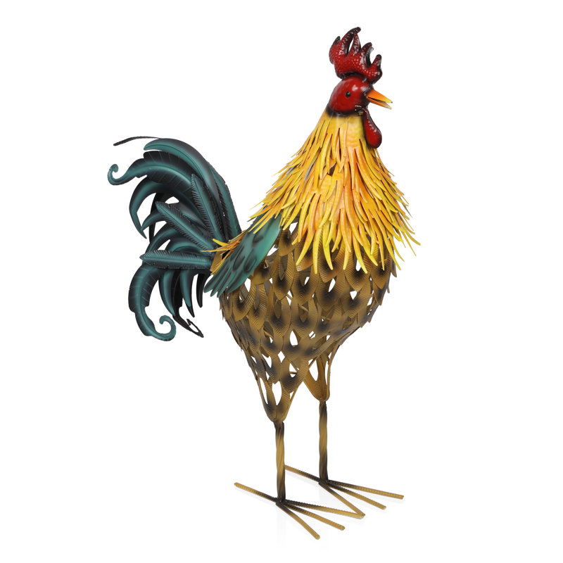 Statue de coq en métal 28 po H