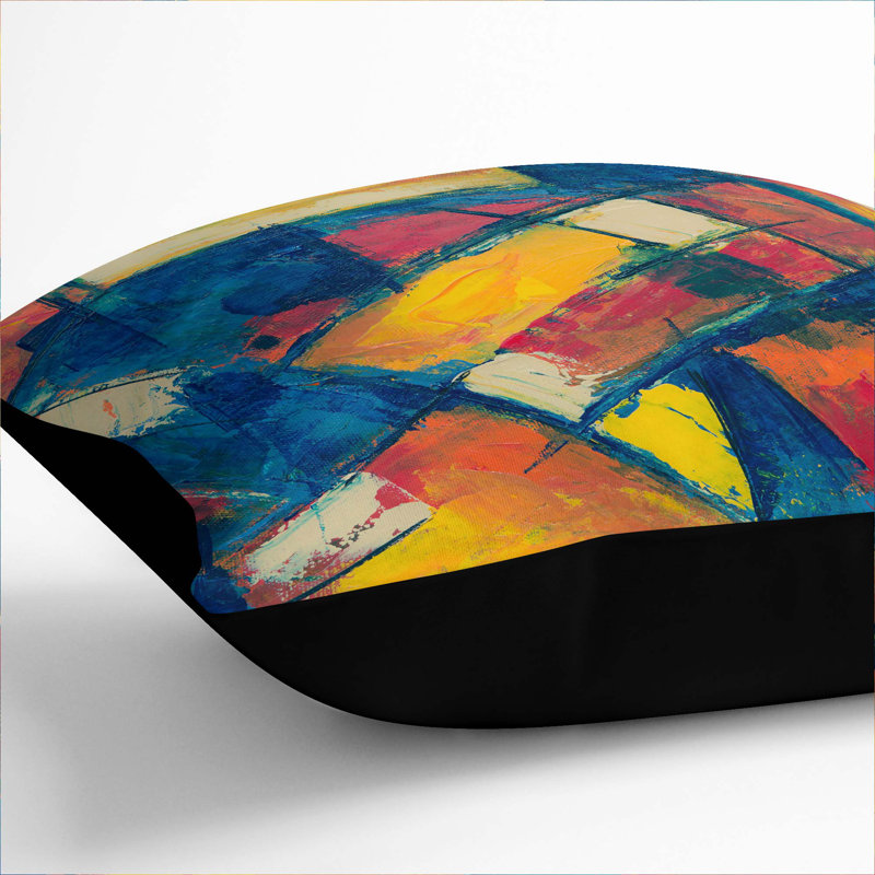Abstract Square Throw Cushion, 40 x 40 cm, Black