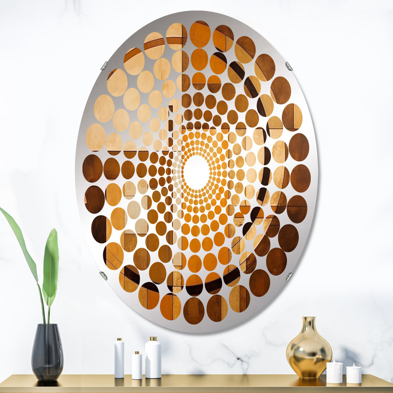 Miroir décoratif bronze brillant Symetry VI - Radial Dot MIR105896 O, 35,4 po x 23,6 po