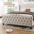 Mieya Velvet Upholstered Platform Bed Frame with Button Tufted Wingback Headboard and Footboard-90342260-90342261