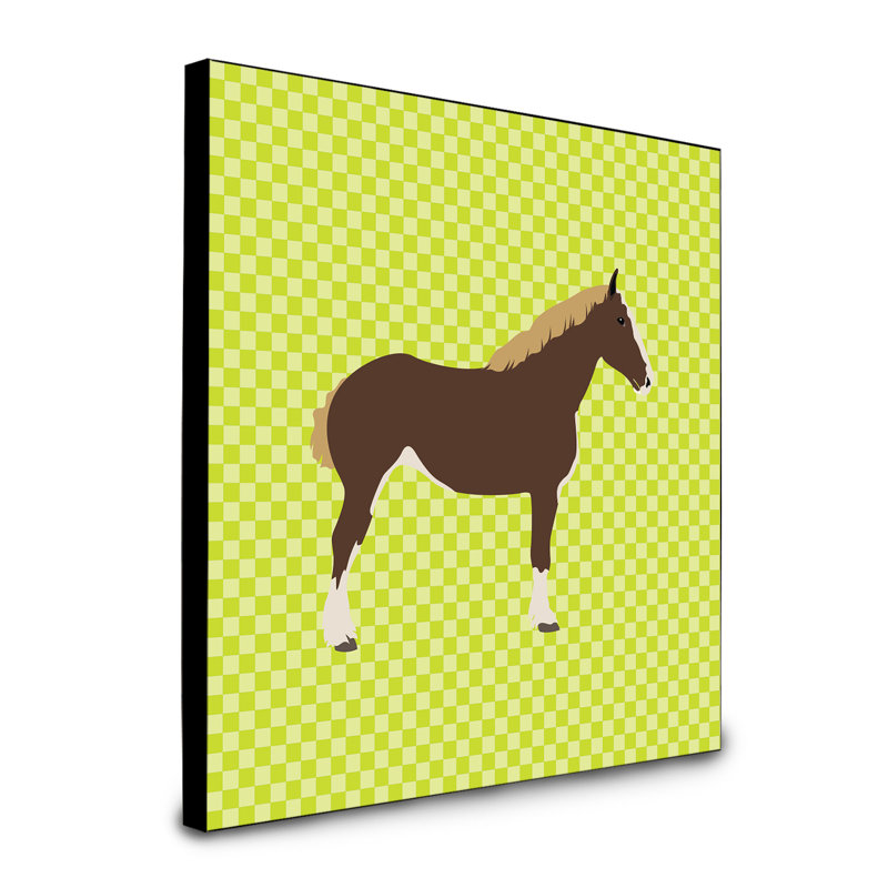 « percheron cheval check », art encadré Degarmo, Vert