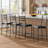 Bar Stools Set, Faux Leather Bar Chair with Back, Thick Cushion, Upholstered Counter Height Bar Stools with Footrest for Kitchen Island, Counter Bar
