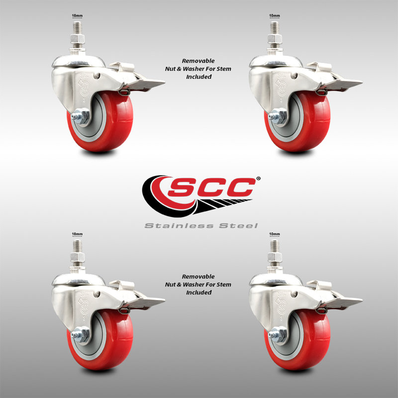 Polyurethane Casters, Red