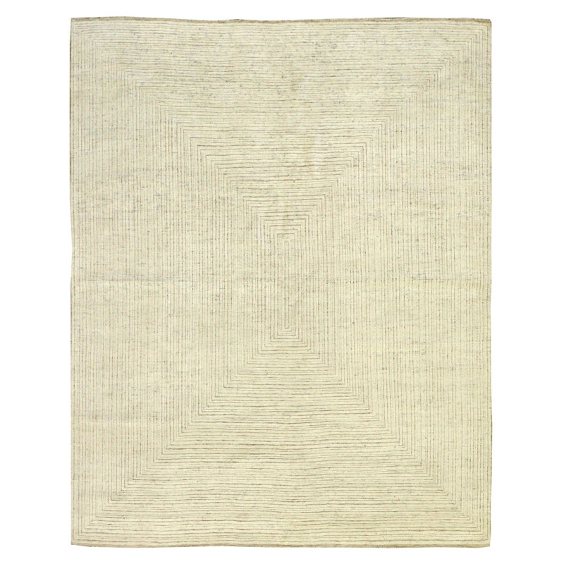 Tapis rectangulaire en laine tissé à la main Pyramid, Rectangle 9 pi 11 po x 14 pi