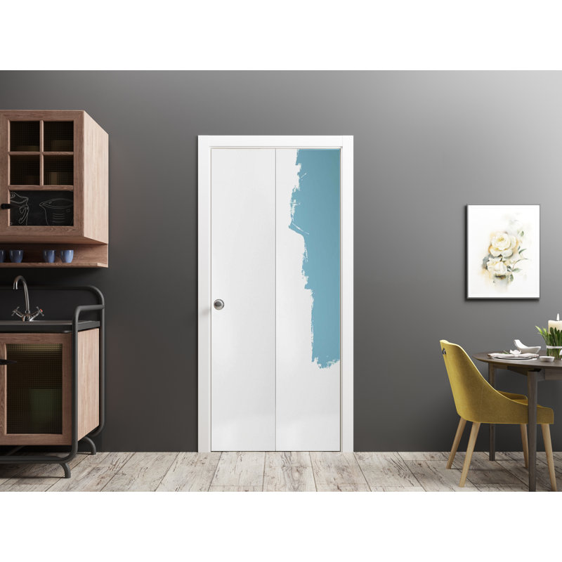 Porte pliante à panneaux en bois Planum, 64 po x 96 po, Avec une couche d'apprêt