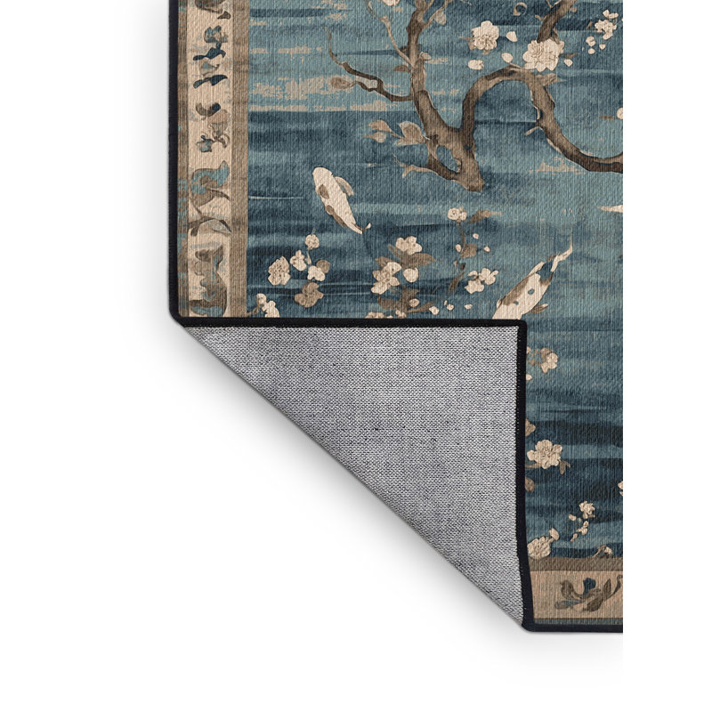 Machine Washable Gray Area Rug, Rectangle 6' x 9'