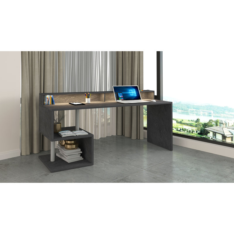 Nang Computer Desk, Grey, 92.50cm H x 180cm W x 60cm D