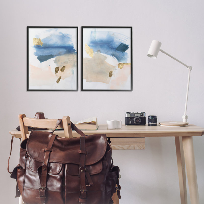 "Beach Thema Abstraction", ensemble de 2 giclées encadrées par Victoria Barnes, H 20 po x l 16 po