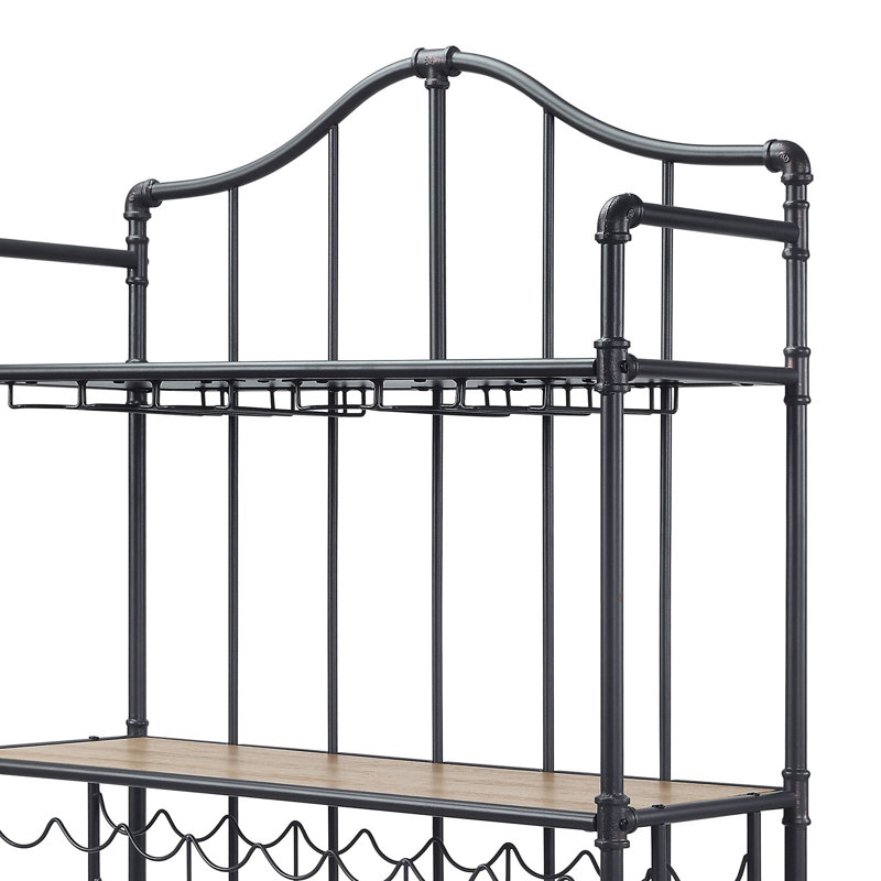 Wine Rack, Oak & Sandy Black Finish