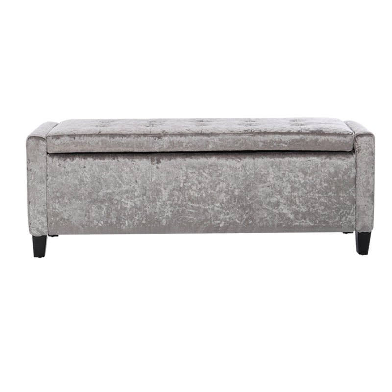 Horner 111cm Wide Velvet Tufted Rectangle Solid Colour Ottoman with Storage