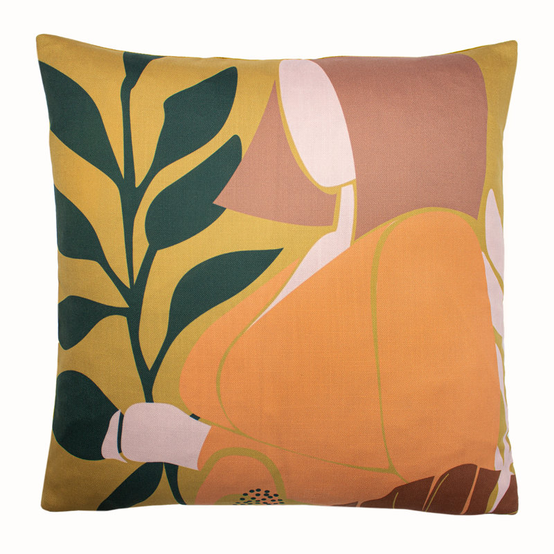 Alma Abstract Square Scatter Cushion Cushion, Feathers