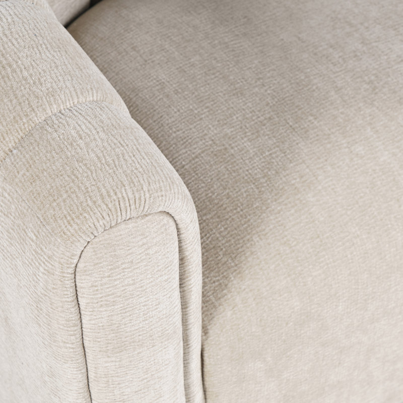 Fauteuil d'appoint rembourré et pivotant Grande Modern, Beige
