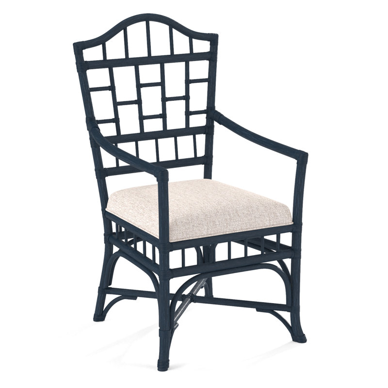 Chippendale Upholstered Arm Chair, Pacific, Snow Crypton Performance; 0884-91