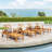 Herbert Outdoor Acacia Wood Chaise Lounge with Table