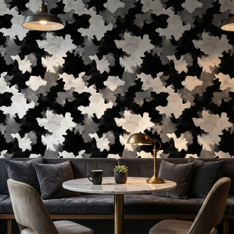 Papier peint abstrait camouflage mural