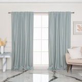 Textured Faux Linen Woven Rod Pocket And Backtab Blackout Curtains