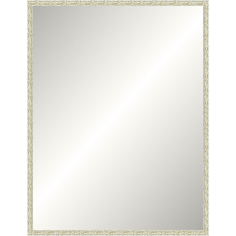 Miroir texturé blanc Legacy, Medium rectangle