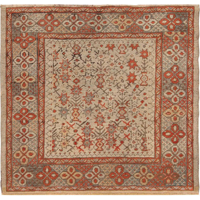 Tapis carré turc antique Ghiordes