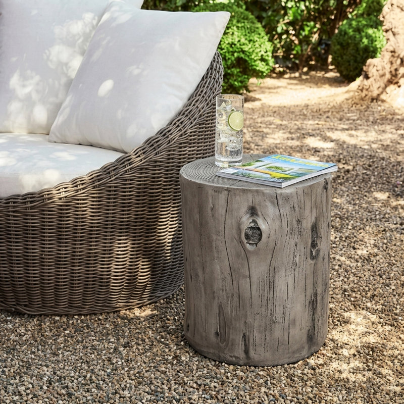 Tivaro Rustic Tree-Stump MGO Side Table
