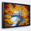 «Fall Forest with a Bridge», reproduction de peinture à l'huile sur toile tendue encadrée-26662524