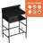 Black Vanity Desk with Charging Station and Storage Drawer