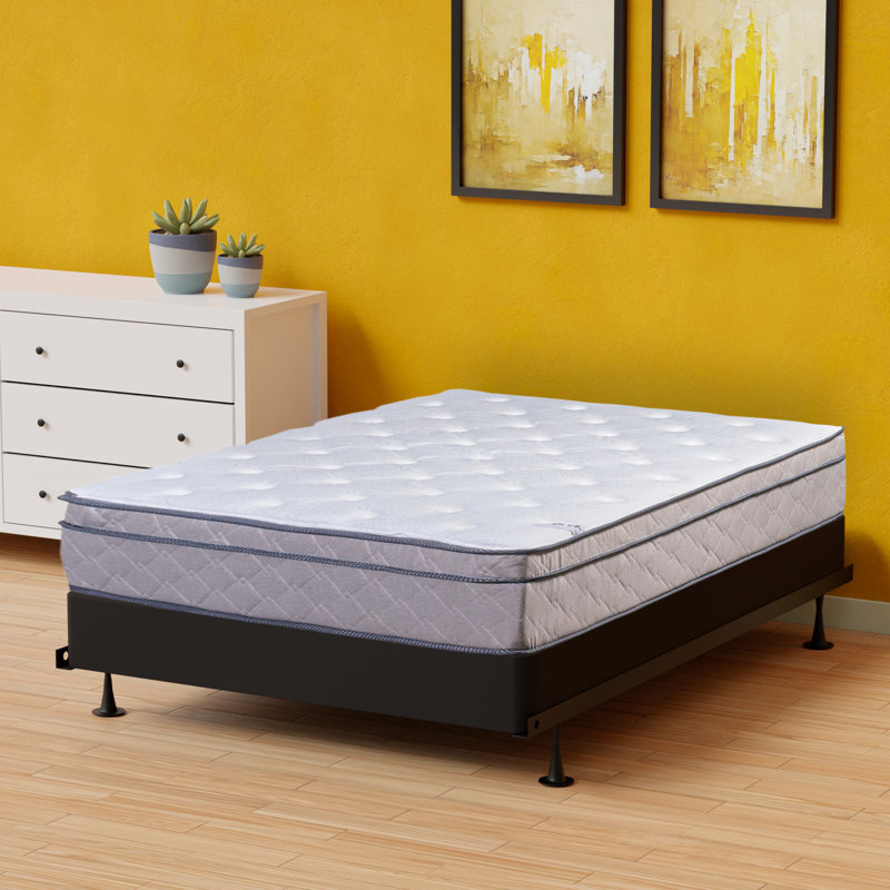 Ravenstein 12" Ultra Plush EuroTop Hybrid Mattress for Motion Isolation & Black, Low Profile, Twin