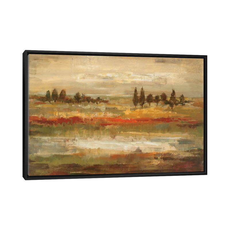 «Summer Fields» par Silvia Vassileva - reproduction d'art, Cadre flottant noir, H 40 po x l 60 po x 1,5 po