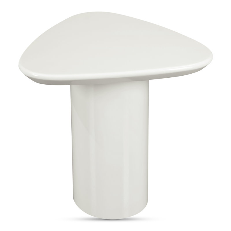 Eden End Table, Ivory White Lacquer